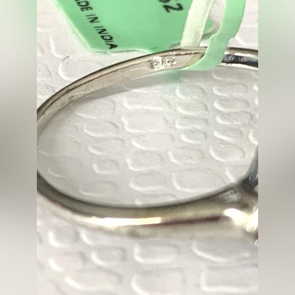 Vintage Sterling Silver Signed STS Flower Rhodolite Garnet Ring  sz 9 - Picture 9 of 12